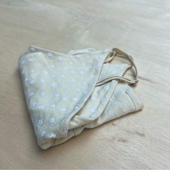 Yellow Floral Hollister XS Tank Top Cropped Fitted V Neck Summer Layer Casual - Picture 8 of 8